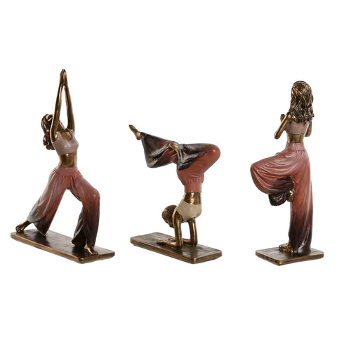 Deko-Figur Home ESPRIT Rosa Gold Yoga Scandi 19 x 6 x 26 cm (3 Stück)-1