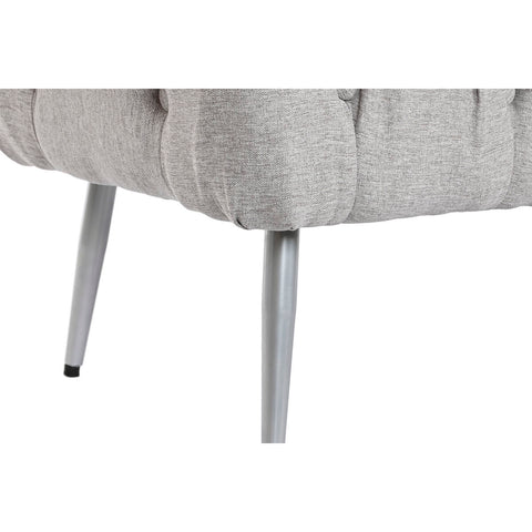 Hocker Home ESPRIT Grau Silberfarben Polyester Metall 103 x 46 x 42 cm-2