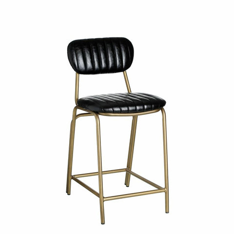 Hocker 42 x 49 x 88 cm Schwarz Gold Metall Polyurethan-0