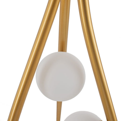 Deckenlampe 22 x 22 x 120 cm Kristall Gold Metall-5