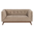 Sofa 156 x 81 x 72 cm Champagner synthetische Stoffe Holz Samt-0