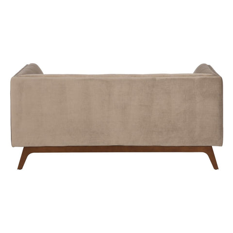 Sofa 156 x 81 x 72 cm Champagner synthetische Stoffe Holz Samt-8