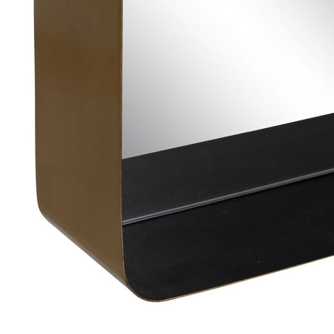 Wandspiegel 40 x 12 x 60 cm Schwarz Gold Metall-4