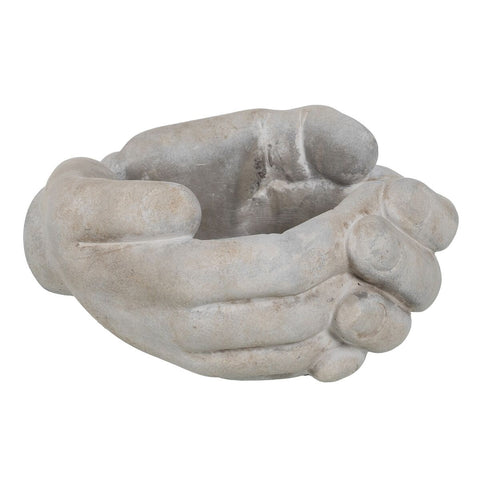 Blumentopf Grau Zement Hand 24 x 22 x 12 cm-0