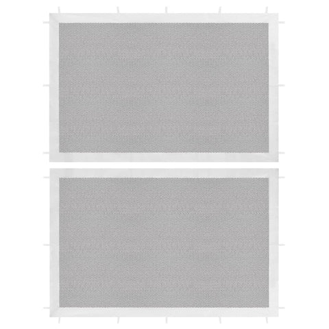 hocami - Partyzelt-Seitenwände 2 Stk. Mesh Weiß und Schwarz - partyzelt-seitenwande-2-stk-mesh-weiss-und-schwarz-1 - 