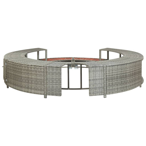 hocami - Whirlpool-Umrandung Grau Poly Rattan - whirlpool-umrandung-grau-poly-rattan-1 - 
