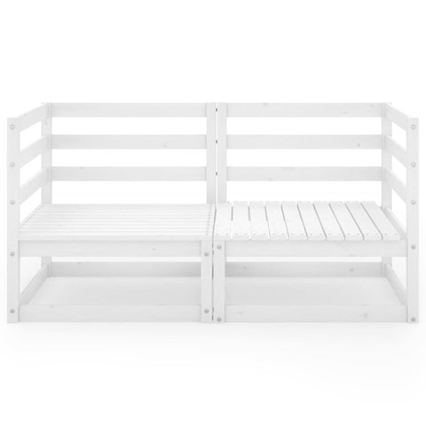 hocami - Gartensofa 2-Sitzer Weiß Massivholz Kiefer - gartensofa-2-sitzer-weiss-massivholz-kiefer-1 - 