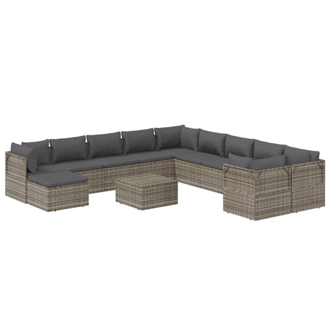 hocami - vidaXL 12 Piece Patio Lounge Set with Cushions Gray Poly Rattan - vidaxl-12-piece-patio-lounge-set-with-cushions-gray-poly-rattan-10 - 