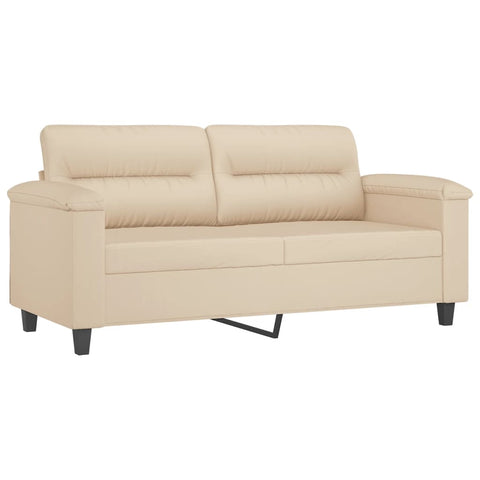 hocami - 2-Sitzer-Sofa Creme 140 cm Mikrofasergewebe - 2-sitzer-sofa-creme-140-cm-mikrofasergewebe - 