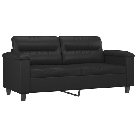 hocami - 2-Sitzer-Sofa Schwarz 140 cm Kunstleder - 2-sitzer-sofa-schwarz-140-cm-kunstleder - 
