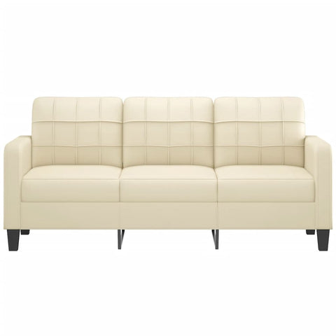 hocami - 3-Sitzer-Sofa Creme 180 cm Kunstleder - 3-sitzer-sofa-creme-180-cm-kunstleder - 