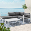 Gardeon 4-Seater Aluminium Outdoor Sofa Set Lounge Setting Table Chair Furniture-7