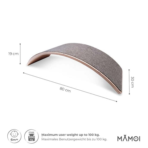 MAMOI® Balance Board für Kinder, Balance wippe, Balancieren und Gleichgewichtstrainer, Balanceboard, Balanceboards indoor, Balancierbrett, Wobble Board aus Holz, Balance-board mit matte ab 6-2