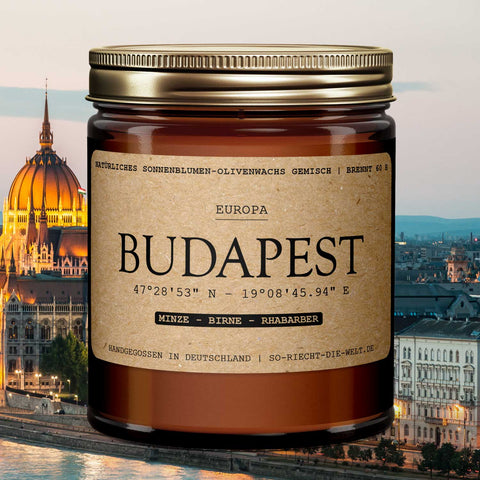 Budapest Duftkerze - Minze | Birne | Rhabarber-0