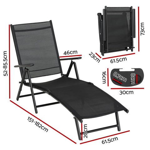 Gardeon Sun Lounge Outdoor Lounger Recliner Chair Foldable Patio Furniture-1