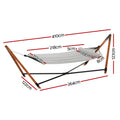 Gardeon Wooden Hammock Chair with Stand Linen Hammock Bed Timber Steel 200KG-1