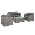 Gardeon Outdoor Furniture Sofa Set 4-Seater Wicker Lounge Setting Table Chairs-0