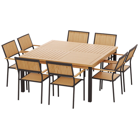 Gardeon 8-seater Outdoor Furniture Dining Chairs Table Patio 9pcs Acacia Wood-0