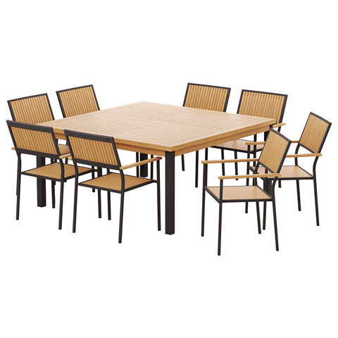 Gardeon 8-seater Outdoor Furniture Dining Chairs Table Patio 9pcs Acacia Wood-2