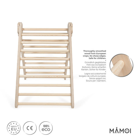 hocami - MAMOI® Klettergerüst indoor, Kletterdreieck aus holz, Baby kinder klettern, Kletterturm, Kletterbogen, Regenbogenwippe, Montessori spielzeug ab 1 jahr 2/3 jahre - mamoi-klettergerust-indoor-kletterdreieck-aus-holz-baby-kinder-klettern-kletterturm-kletterbogen-regenbogenwippe-montessori-spielzeug-ab-1-jahr-2-3-jahre-6 - 