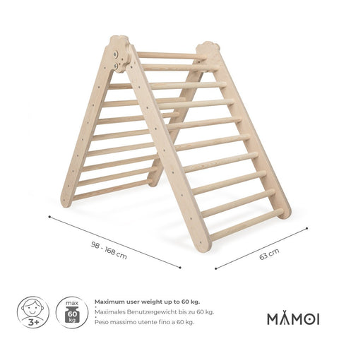 hocami - MAMOI® Klettergerüst indoor, Kletterdreieck aus holz, Baby kinder klettern, Kletterturm, Kletterbogen, Regenbogenwippe, Montessori spielzeug ab 1 jahr 2/3 jahre - mamoi-klettergerust-indoor-kletterdreieck-aus-holz-baby-kinder-klettern-kletterturm-kletterbogen-regenbogenwippe-montessori-spielzeug-ab-1-jahr-2-3-jahre-6 - 