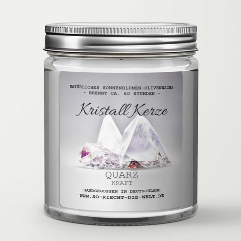 KRAFT - Quarz Kristall Duftkerze - Gletscher | Morgenluft - Heilende Kerze, Edelsteine, Reiki, Kristall, Stein, Heilung, Reinigung, Meditation, Geschenk-2