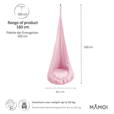 MAMOI® Hängesessel für kinder, Therapieschaukel, Schaukel für kinderzimmer, Hängehöhle, Hängeschaukel, Sensory swing, Schaukeltuch indoor, Hängesack, Tuchschaukel, Babyschaukel, Hängetuch-1