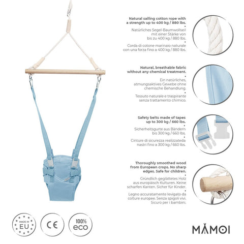 MAMOI® Türhopser baby ab 6 monate, Hopser baby jumper bouncer, Babyschaukel für türrahmen, Schaukel indoor, Türschaukel, Hüpfer, Kinderschaukel, Tür hopper, Babyhopser Swing-1