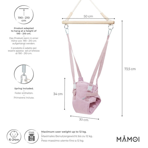 MAMOI® Türhopser baby ab 6 monate, Hopser baby jumper bouncer, Babyschaukel für türrahmen, Schaukel indoor, Türschaukel, Hüpfer, Kinderschaukel, Tür hopper, Babyhopser Swing-2