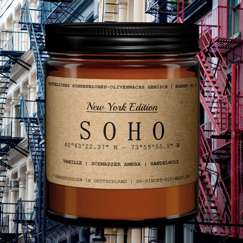 Soho Kerze - New York Edition - Vanille | schwarzer Ambra | Sandelholz-0