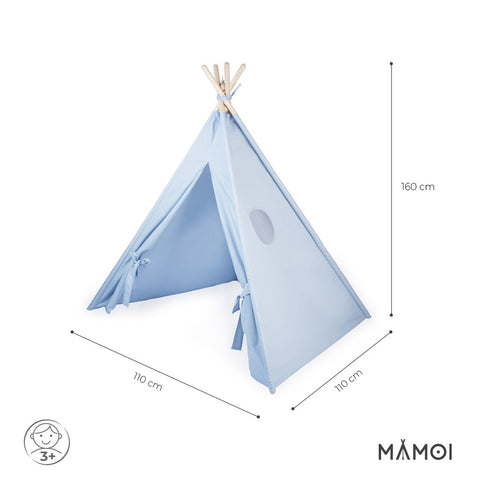 MAMOI® Kinderzelt für drinnen, Spielzelt für kinder indoor, Tipi zelt für kinderzimmer, Tippi Kinderspielzelt mit matte und kissen, Spielhaus für zimmer, Tent for kids-2