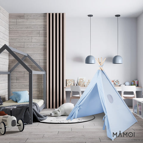 MAMOI® Kinderzelt für drinnen, Spielzelt für kinder indoor, Tipi zelt für kinderzimmer, Tippi Kinderspielzelt mit matte und kissen, Spielhaus für zimmer, Tent for kids-4