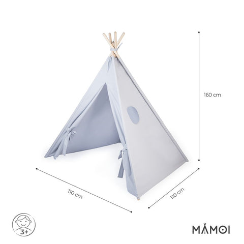 MAMOI® Kinderzelt für drinnen, Spielzelt für kinder indoor, Tipi zelt für kinderzimmer, Tippi Kinderspielzelt mit matte und kissen, Spielhaus für zimmer, Tent for kids-2