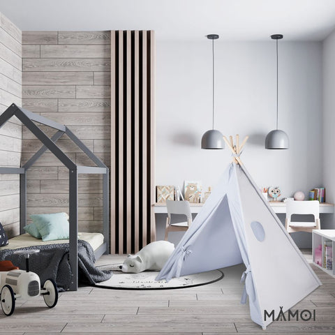 MAMOI® Kinderzelt für drinnen, Spielzelt für kinder indoor, Tipi zelt für kinderzimmer, Tippi Kinderspielzelt mit matte und kissen, Spielhaus für zimmer, Tent for kids-4