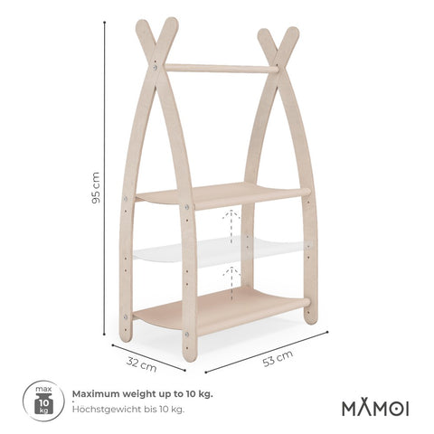 MAMOI® Kleiderstange Baby Kinderzimmer | Kinderkleiderstange 53x95x32cm | Kinder Kleiderständer Baby | Garderobenständer | Baby Garderobe | Kindergarderobe | 100% ECO | Made in EU-2