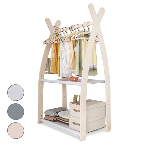 MAMOI® Kleiderstange Baby Kinderzimmer | Kinderkleiderstange 53x95x32cm | Kinder Kleiderständer Baby | Garderobenständer | Baby Garderobe | Kindergarderobe | 100% ECO | Made in EU-0