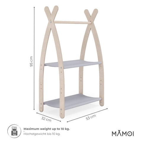 MAMOI® Kleiderstange Baby Kinderzimmer | Kinderkleiderstange 53x95x32cm | Kinder Kleiderständer Baby | Garderobenständer | Baby Garderobe | Kindergarderobe | 100% ECO | Made in EU-2