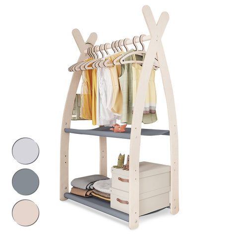 MAMOI® Kleiderstange Baby Kinderzimmer | Kinderkleiderstange 53x95x32cm | Kinder Kleiderständer Baby | Garderobenständer | Baby Garderobe | Kindergarderobe | 100% ECO | Made in EU-0