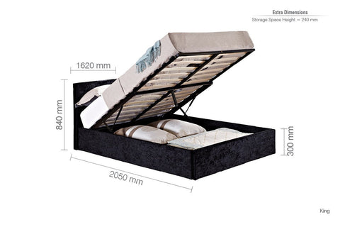 Berlin King Ottoman Bed Black-1