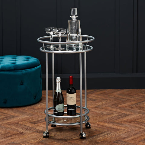 Collins Drinks Trolley Silver-1