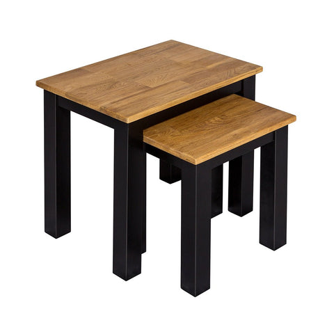 Copenhagen Nest of Tables Black Frame-Oiled Wood-1