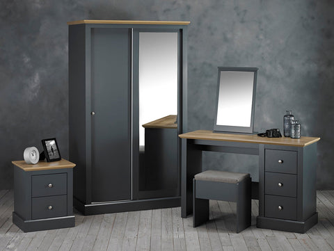 Devon 2 Door Sliding Wardrobe Charcoal-2