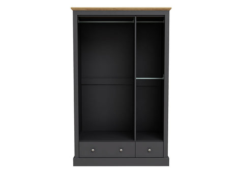 Devon 3 Door 2 Drawer Wardrobe Charcoal-1