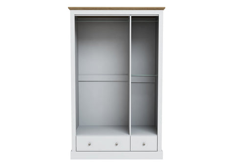 Devon 3 Door 2 Drawer Wardrobe White-1