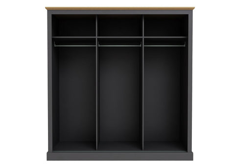 Devon 3 Door Sliding Wardrobe Charcoal-1