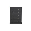 Devon 5 Drawer Chest Charcoal-0