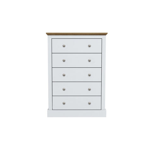 Devon 5 Drawer Chest White-0