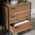 Hoxton 3 Drawer Chest Distressed Oak Effect-0