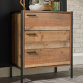 Hoxton 3 Drawer Chest Distressed Oak Effect-1