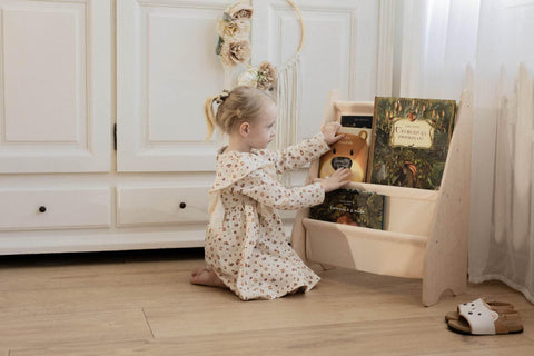 MAMOI® Bücherregal für kinder, Bücherkiste für kinderzimmer, Book shelf, Buchregal, Wandregal kinderregal, Kinderbücherregal, Bücherbank aus holz, Kindermöbel für kleines kind montessori-4